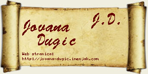 Jovana Dugić vizit kartica